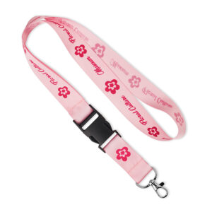 Satin lanyards with 1 sided silkscreen logo design
