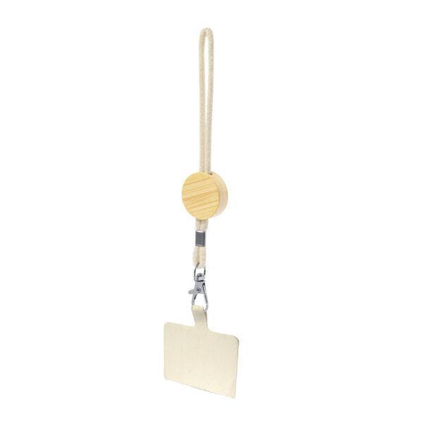 Cotton Phone Wrist Strap with Bamboo Holder - Image 5