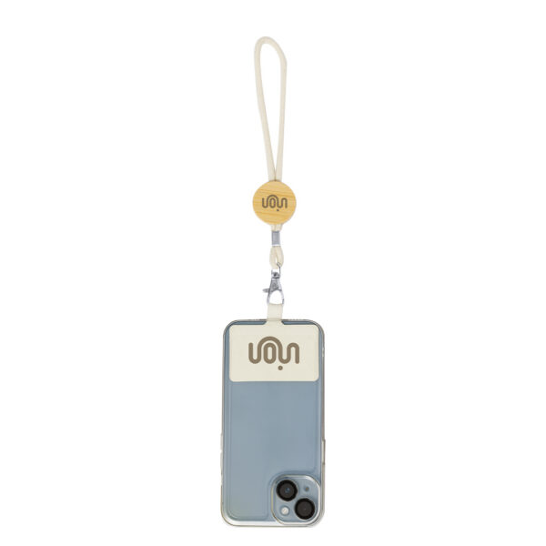 Cotton Phone Wrist Strap with Bamboo Holder - Image 4