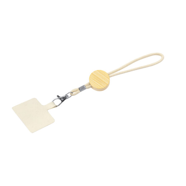 Cotton Phone Wrist Strap with Bamboo Holder - Image 2