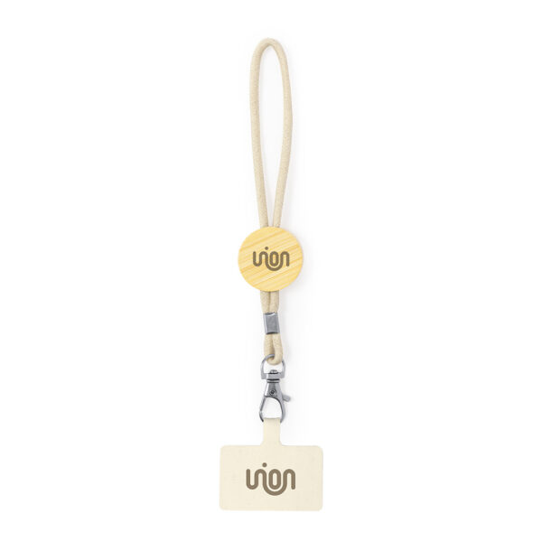Cotton Phone Wrist Strap with Bamboo Holder