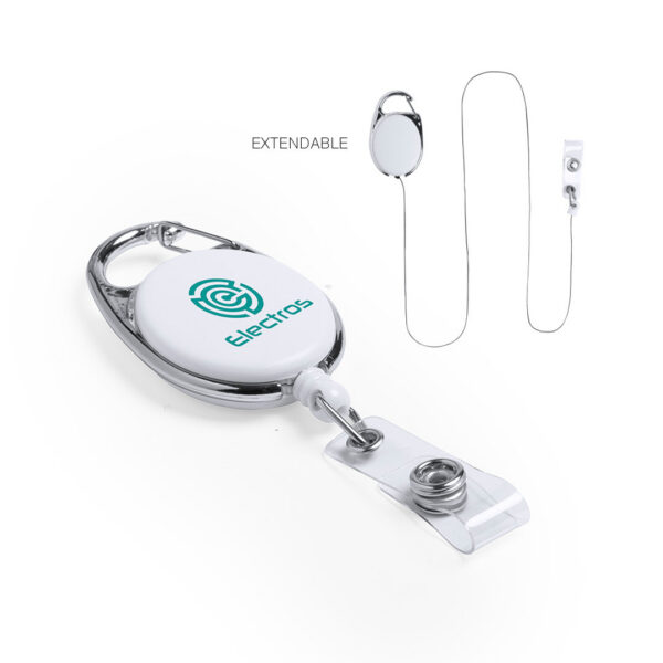 Porte-carte d'identité extensible avec mousqueton