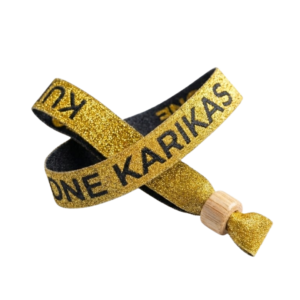 Stoffarmbänder mit Goldfaden