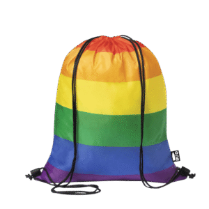 Tęczowe worki ze sznurkiem RPET z nadrukiem