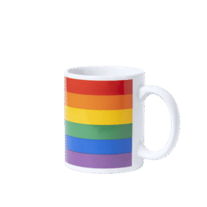 Tęczowe kubki ceramiczne z nadrukiem