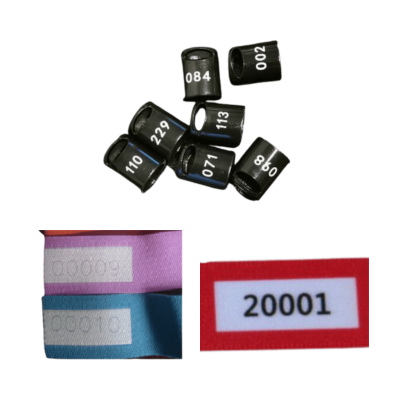 numbered textile wristbands