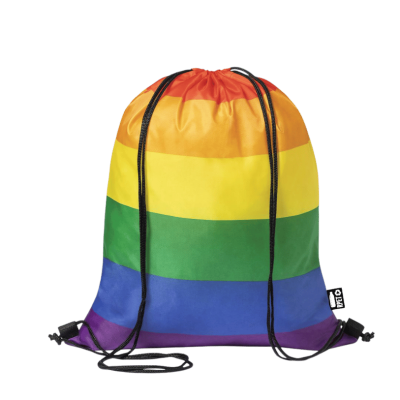 rainbow drawstring bag