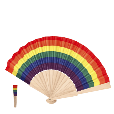 rainbow hand fan