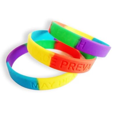 pulseira de silicone tricolor